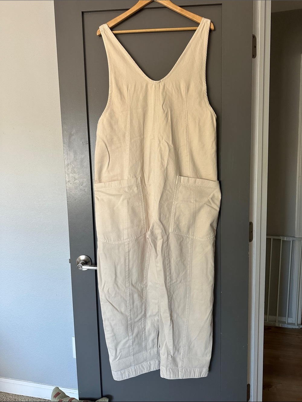 We The Free Natural Cream Sleeveless Utility Jumpsuit